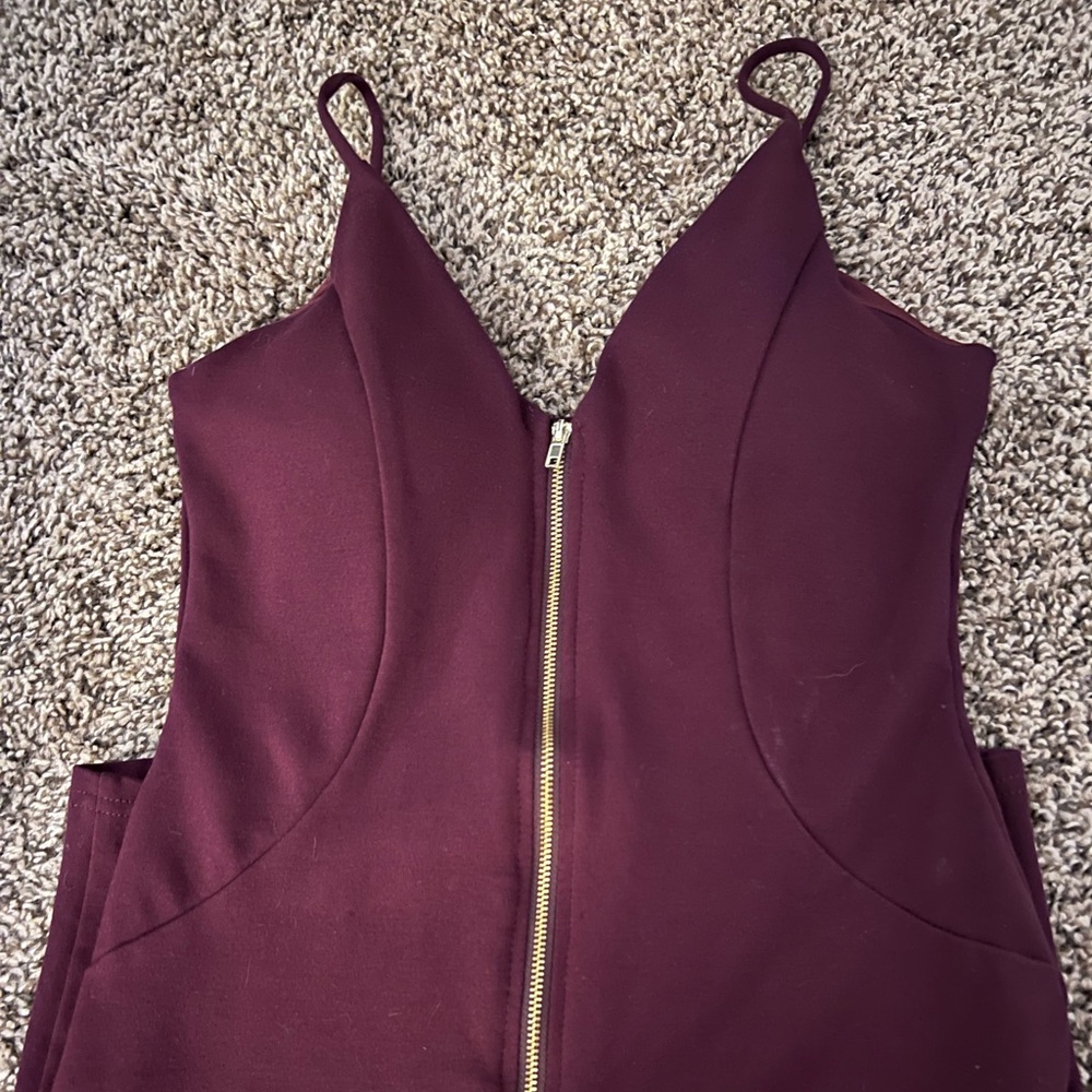 Maroon zip up dress
